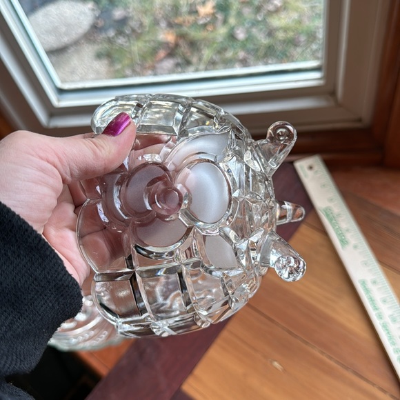 Vintage etched flower crystal bowl - Picture 5 of 6